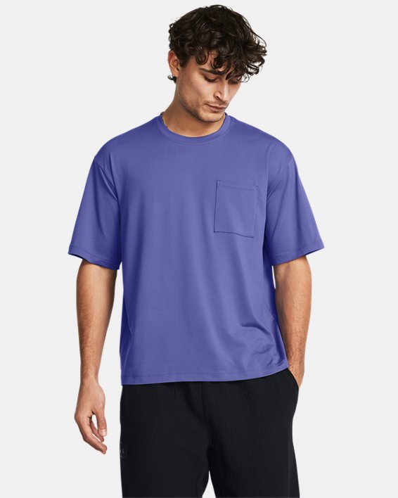 男士UA Meridian Pocket短袖T恤 in Purple image number 0